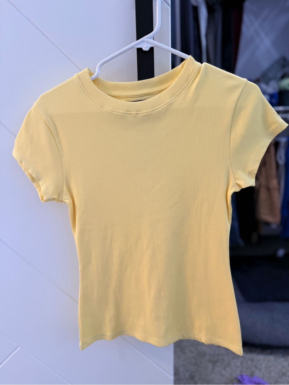 BTL - Yellow Ribbed Tee - Small/Medium